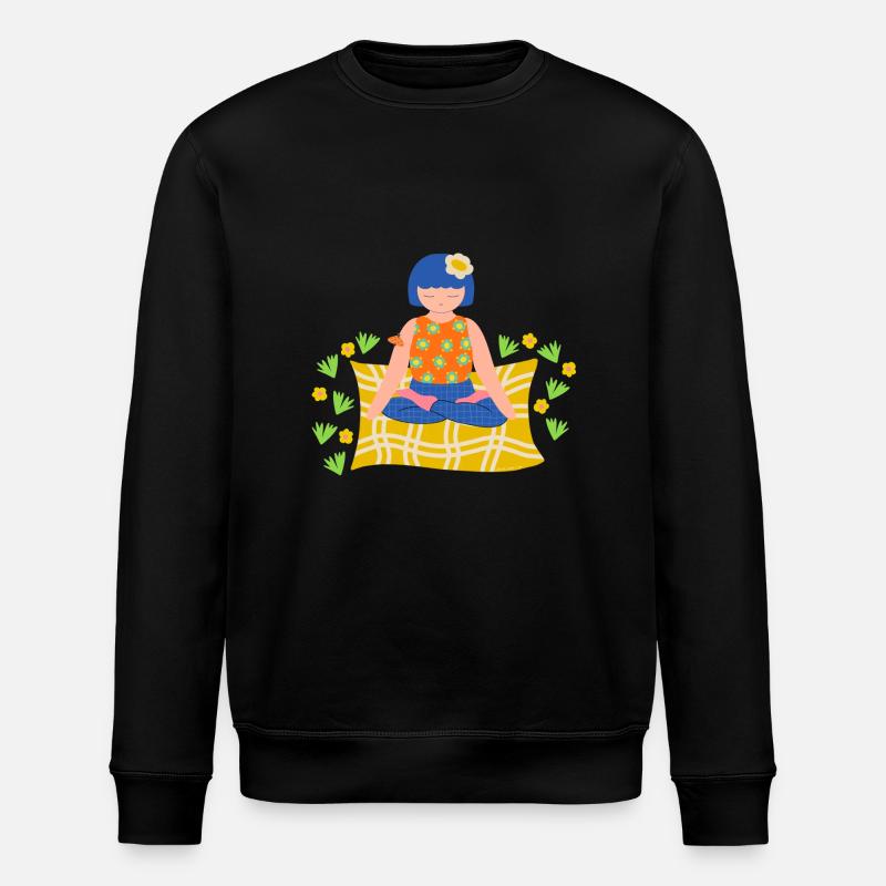Fille méditant dans la nature - Sweat bio ROLLER Stanley/Stella Unisexe - noir