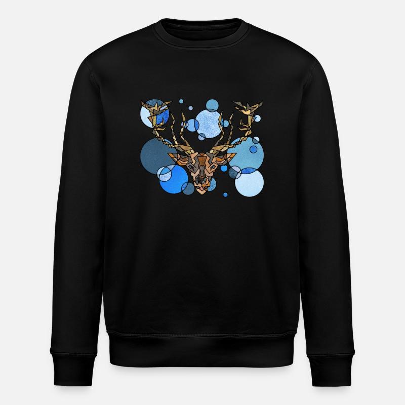 Hirsch Geometrie - Stanley/Stella Unisex Bio-Sweatshirt ROLLER - Schwarz