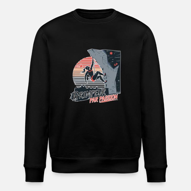 Grimpeur Par passion - Sweat bio ROLLER Stanley/Stella Unisexe - noir