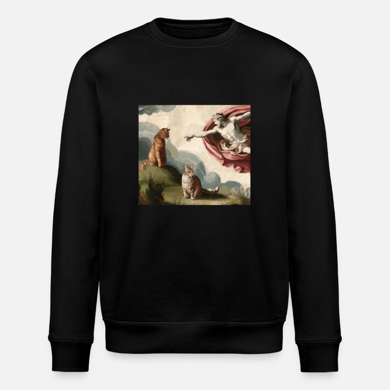 Michelangelo Cat - Stanley/Stella ROLLER Unisex Organic Sweatshirt - black