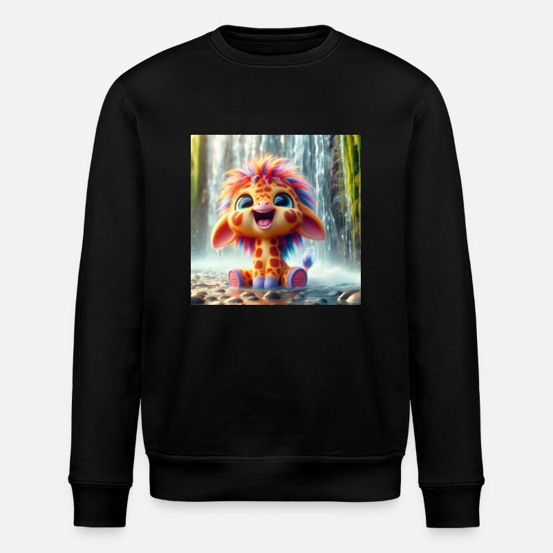 Giraffe Waterfall - Stanley/Stella ROLLER Unisex Organic Sweatshirt - black