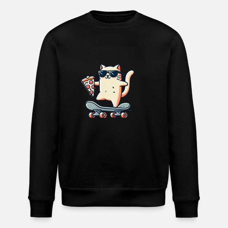 Pizzacat - Stanley/Stella Unisex Bio-Sweatshirt ROLLER - Schwarz