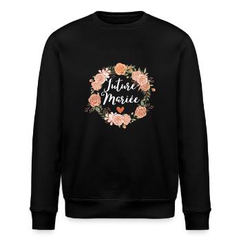 Future mariée florale watercolor - assorti - Sweat bio ROLLER Stanley/Stella Unisexe - noir - Devant - Nik (191cm)
