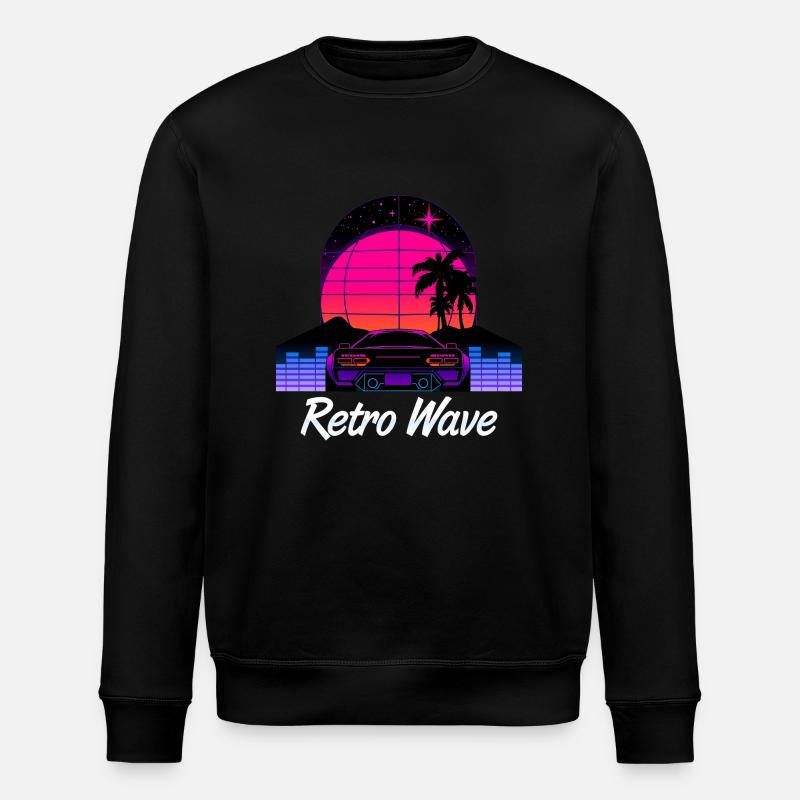 “Retro Wave” Synthwave desing - Sweat bio ROLLER Stanley/Stella Unisexe - noir