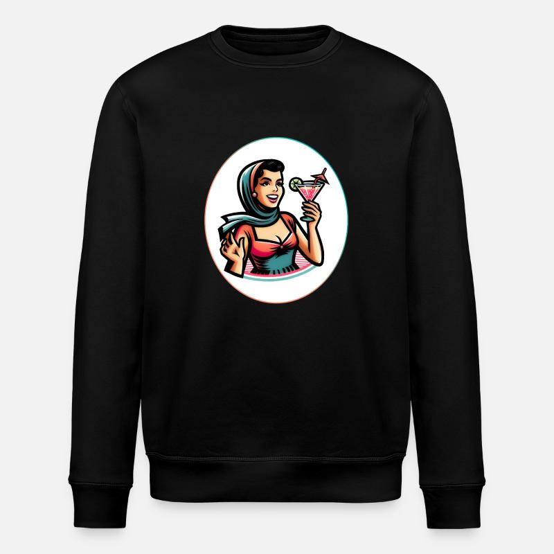 Sixties Frau - Stanley/Stella Unisex Bio-Sweatshirt ROLLER - Schwarz
