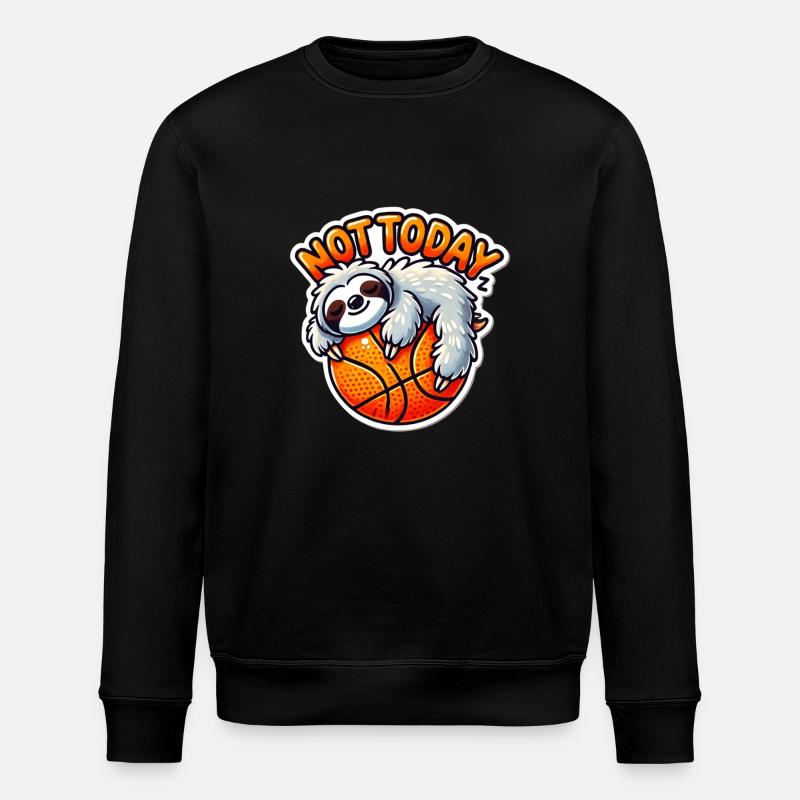 Basketball with sloth - Stanley/Stella ROLLER Unisex Organic Sweatshirt - black