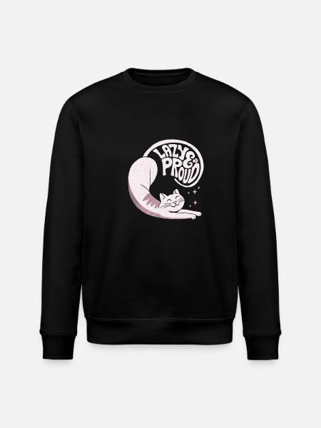 Lazy y Proud Cats - Stanley/Stella ROLLER Unisex Organic Sweatshirt - black