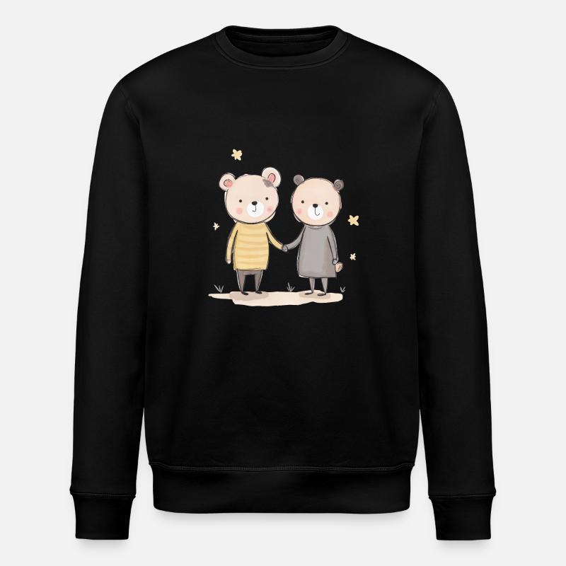 Bear pair - Stanley/Stella ROLLER Unisex Organic Sweatshirt - black