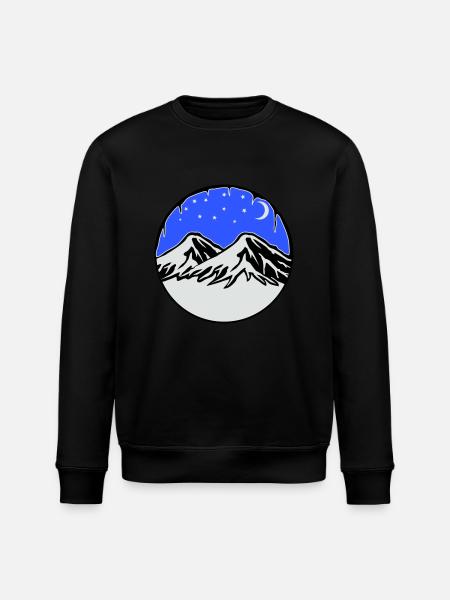 Starry sky mountains - Stanley/Stella ROLLER Unisex Organic Sweatshirt - black