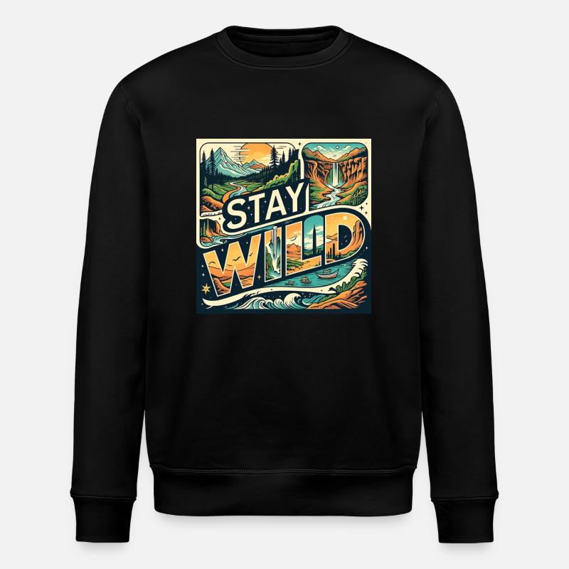 Restez sauvage - Sweat bio ROLLER Stanley/Stella Unisexe - noir