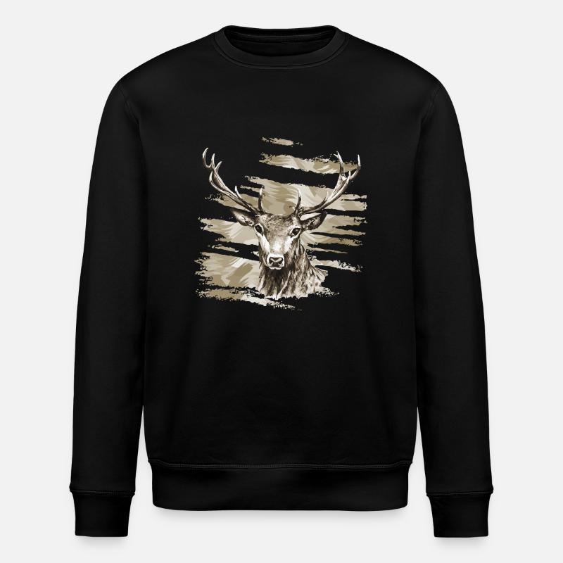 Cerf - Sweat bio ROLLER Stanley/Stella Unisexe - noir