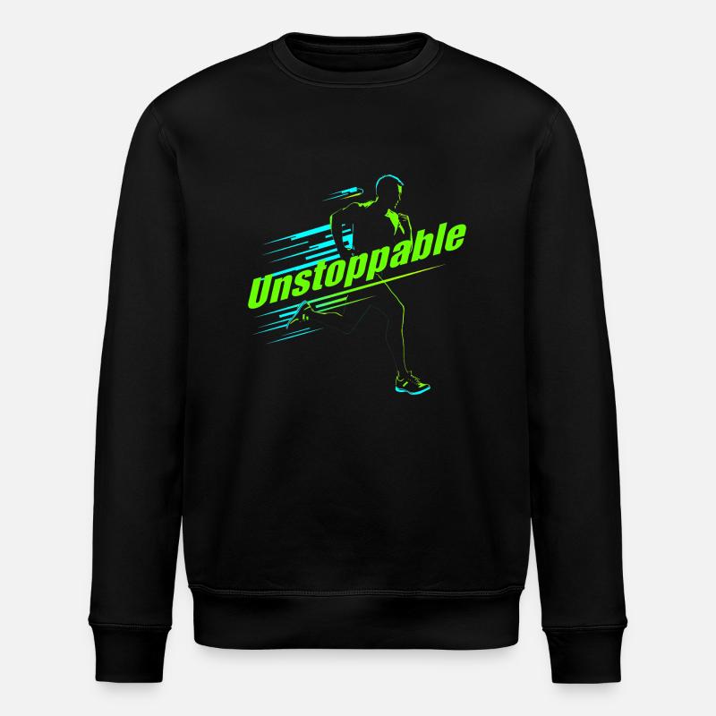 Running design - "Unstoppable" - Stanley/Stella ROLLER Unisex Organic Sweatshirt - black