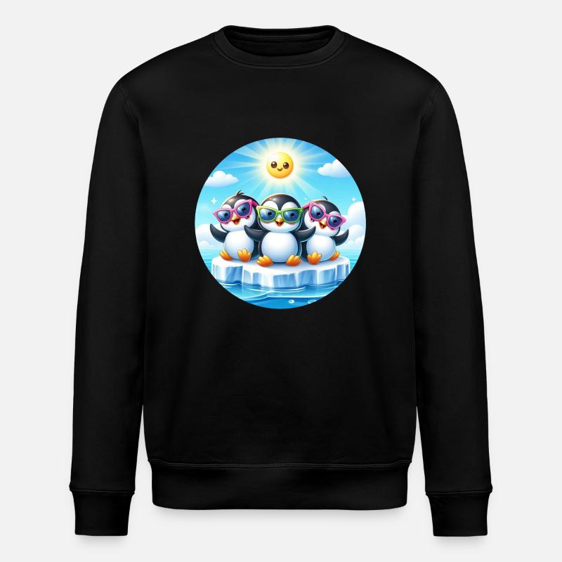 Lustige Pinguine 2 - Stanley/Stella Unisex Bio-Sweatshirt ROLLER - Schwarz