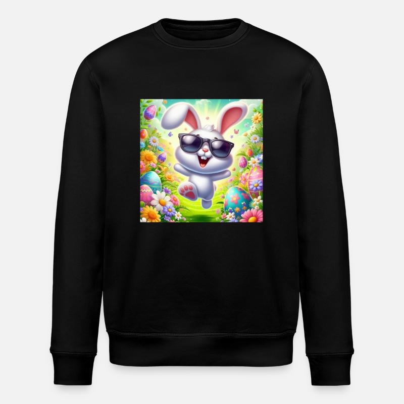 Joyeux lapin de Pâques - Sweat bio ROLLER Stanley/Stella Unisexe - noir