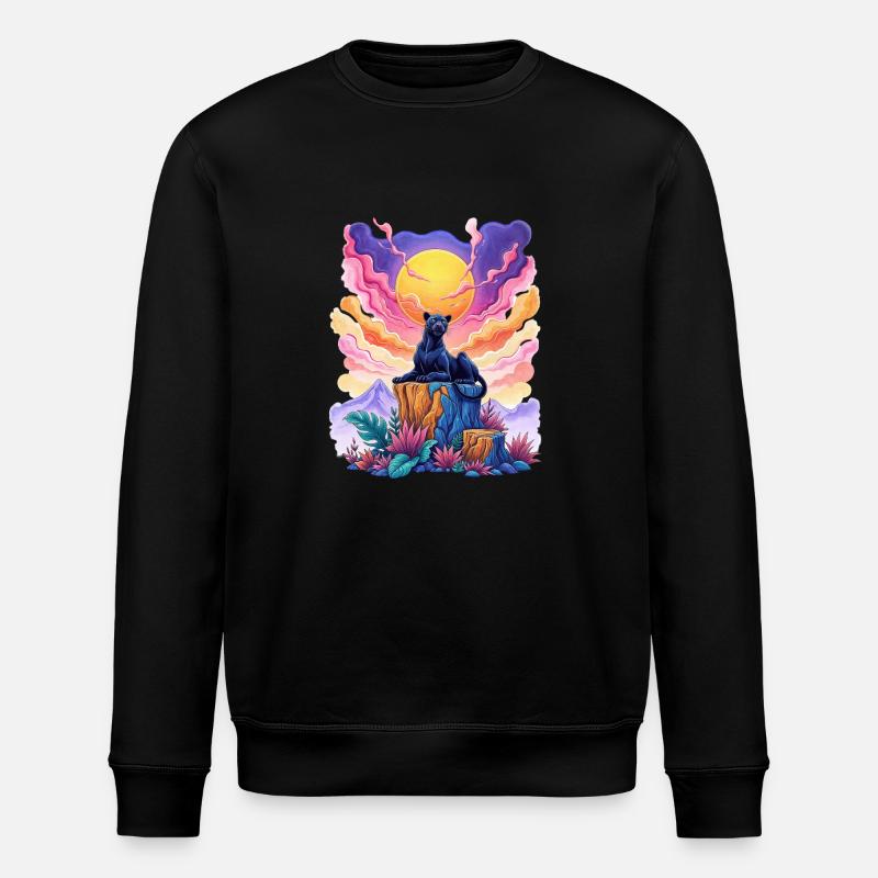 Panther on top - Stanley/Stella ROLLER Unisex Organic Sweatshirt - black