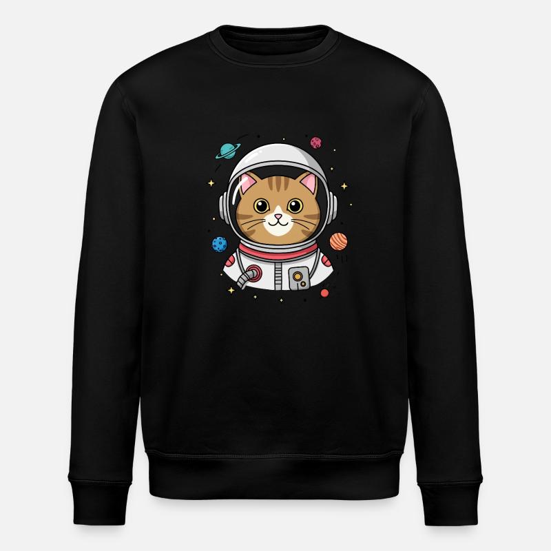 Astronaut Katze - Stanley/Stella Unisex Bio-Sweatshirt ROLLER - Schwarz