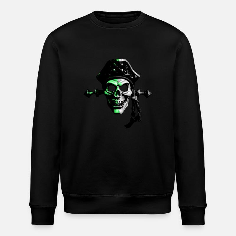 Pirat Comicart Green - Stanley/Stella Unisex Bio-Sweatshirt ROLLER - Schwarz