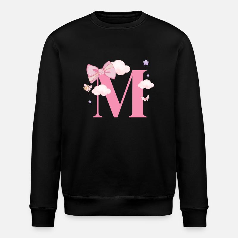Buchstabe m rosa Wolken - Stanley/Stella Unisex Bio-Sweatshirt ROLLER - Schwarz