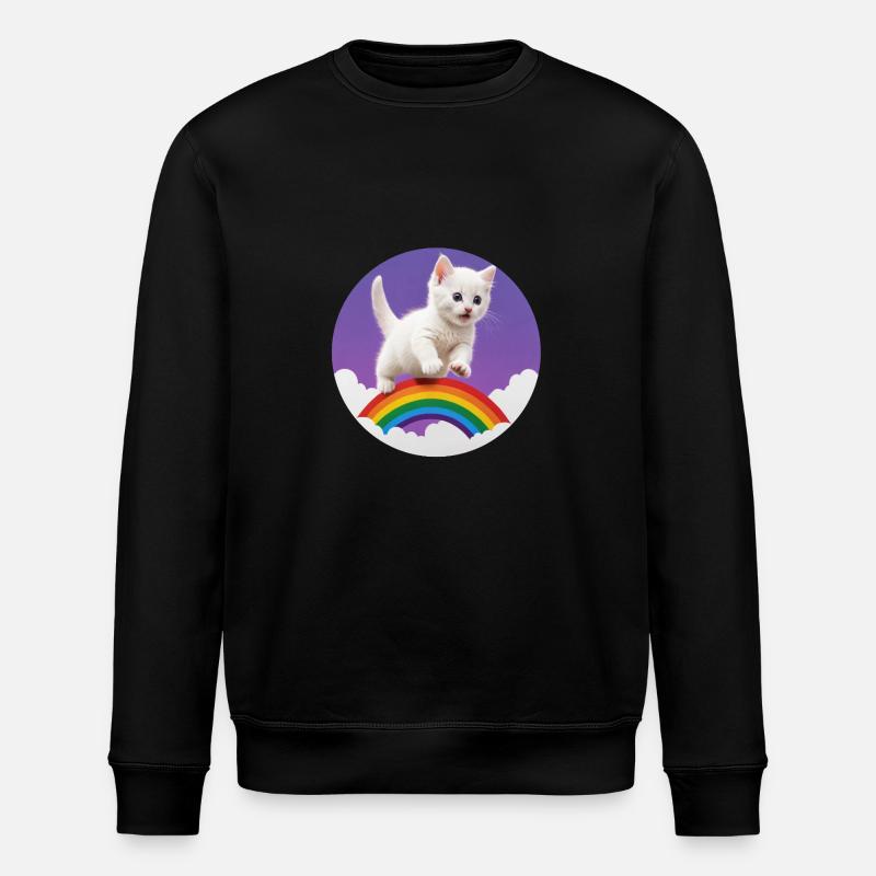 Chaton Blanc Arc-en-ciel 2 - Sweat bio ROLLER Stanley/Stella Unisexe - noir