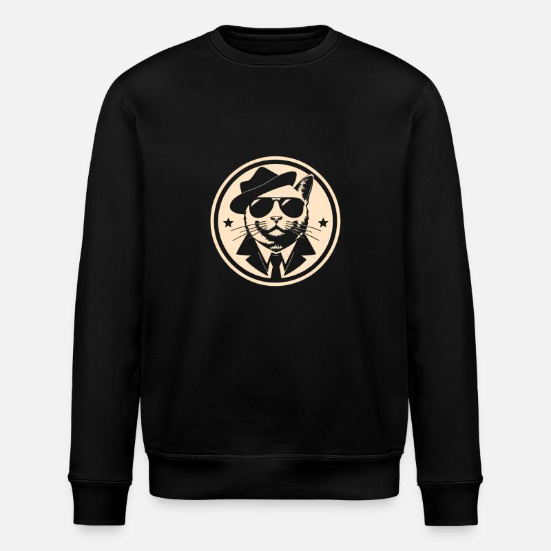 Gangster Katze - Stanley/Stella Unisex Bio-Sweatshirt ROLLER - Schwarz