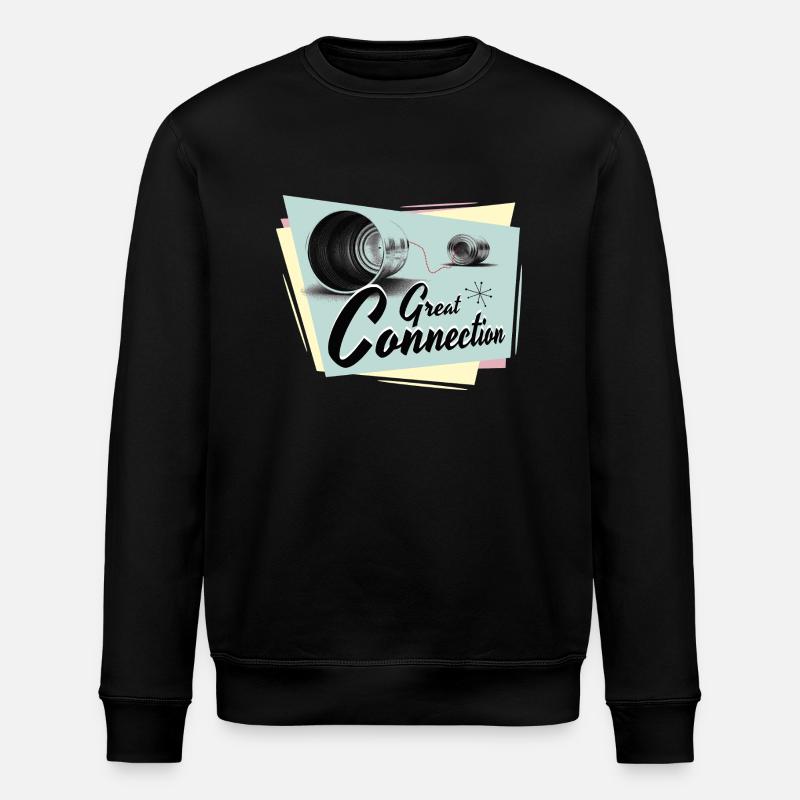 Fifties Great connection phone - Stanley/Stella ROLLER Unisex Organic Sweatshirt - black