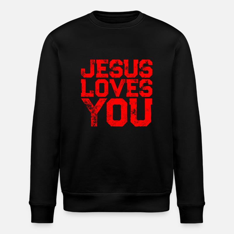 Jésus t’aime - Sweat bio ROLLER Stanley/Stella Unisexe - noir