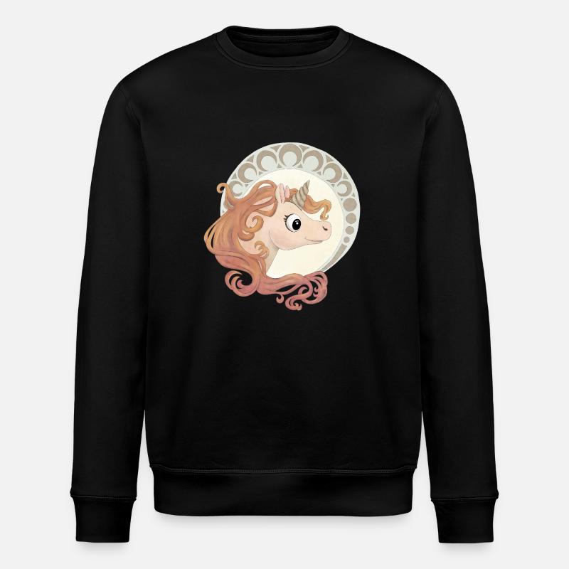 Elegantes Einhorn - Stanley/Stella Unisex Bio-Sweatshirt ROLLER - Schwarz
