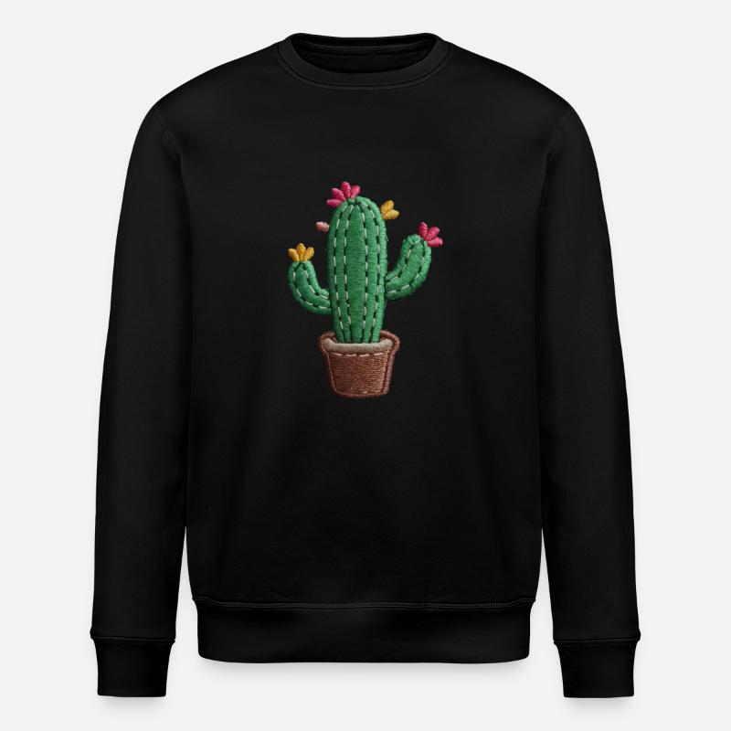 Cactus Brodé - Sweat bio ROLLER Stanley/Stella Unisexe - noir
