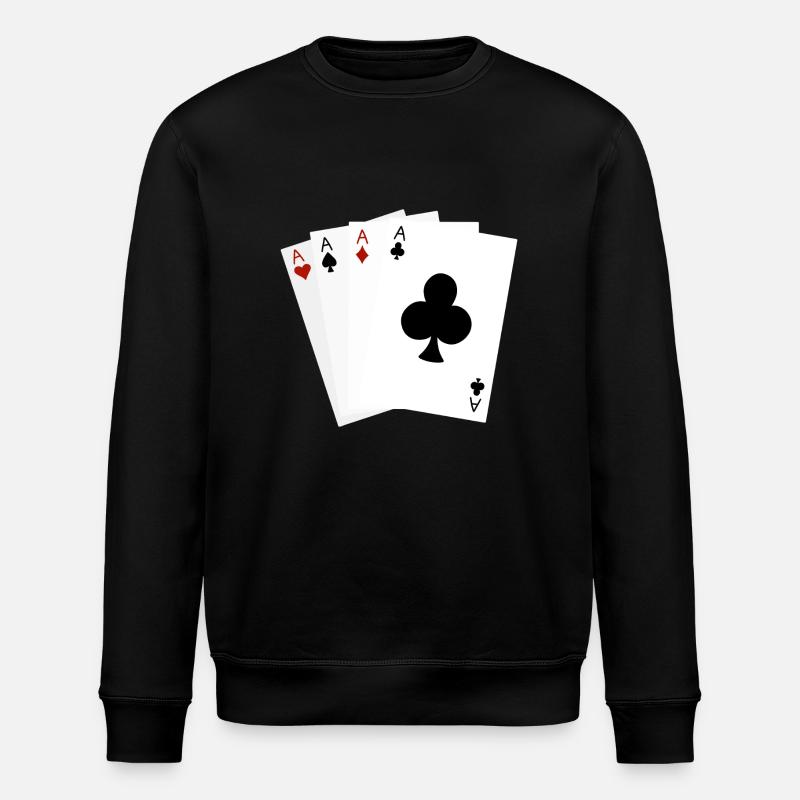 ace playing cards - Stanley/Stella ROLLER Unisex Organic Sweatshirt - black