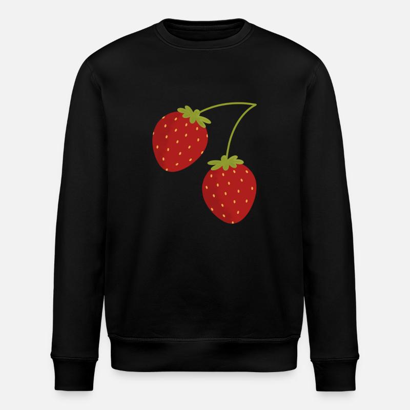 Erdbeeren - Stanley/Stella Unisex Bio-Sweatshirt ROLLER - Schwarz
