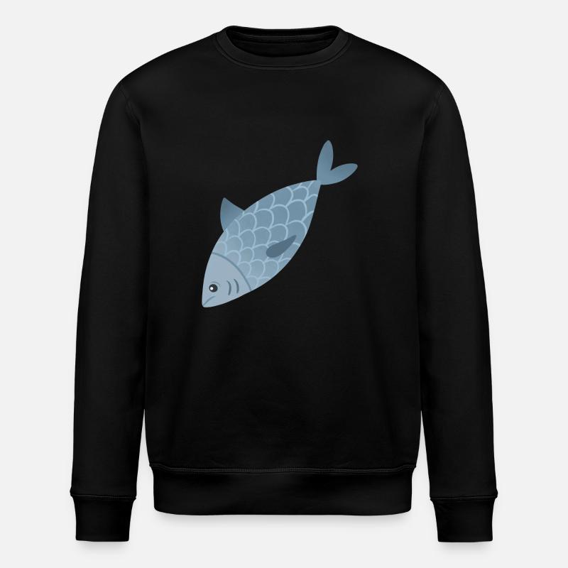 Poisson bleu - Sweat bio ROLLER Stanley/Stella Unisexe - noir