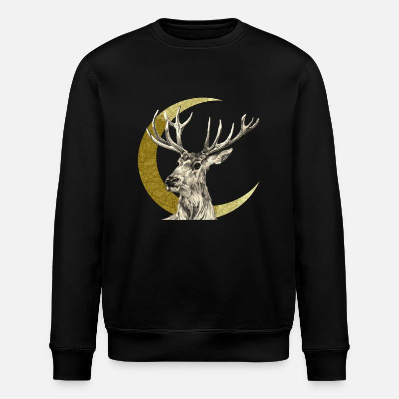 Deer - Stanley/Stella ROLLER Unisex Organic Sweatshirt - black