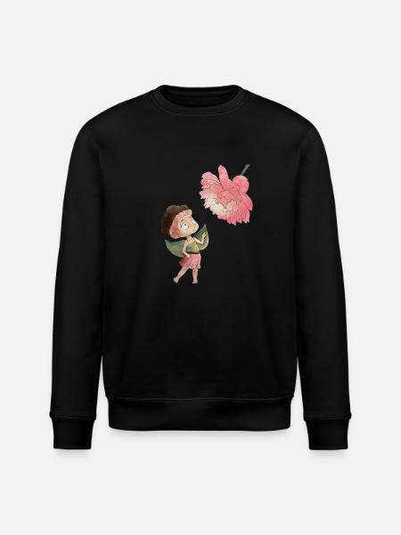 Magical fairy with peony - Stanley/Stella ROLLER Unisex Organic Sweatshirt - black