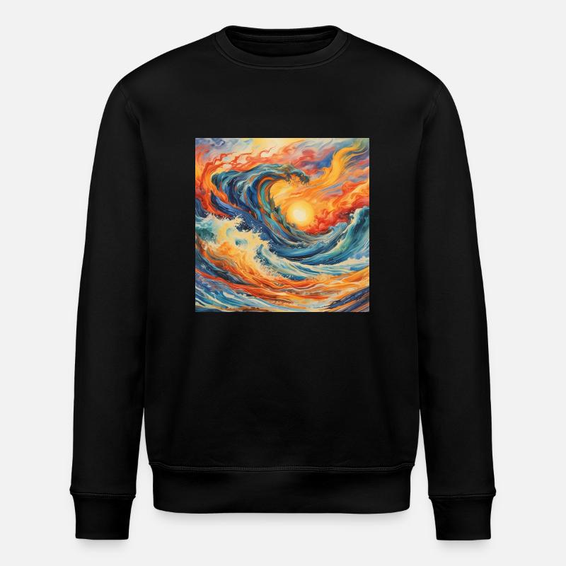 Flammende Flut - Stanley/Stella Unisex Bio-Sweatshirt ROLLER - Schwarz