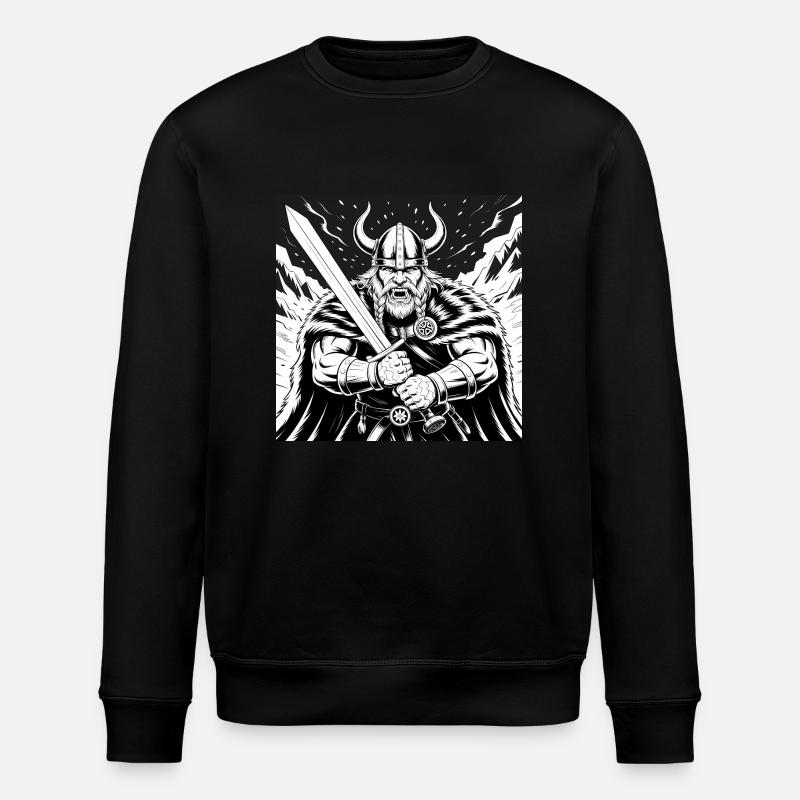 Mächtiger Wikinger-Krieger Version 3 - Stanley/Stella Unisex Bio-Sweatshirt ROLLER - Schwarz