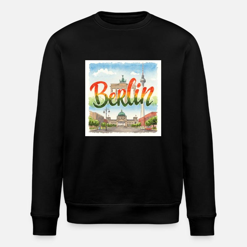 Berlin Aquarell - Stanley/Stella Unisex Bio-Sweatshirt ROLLER - Schwarz