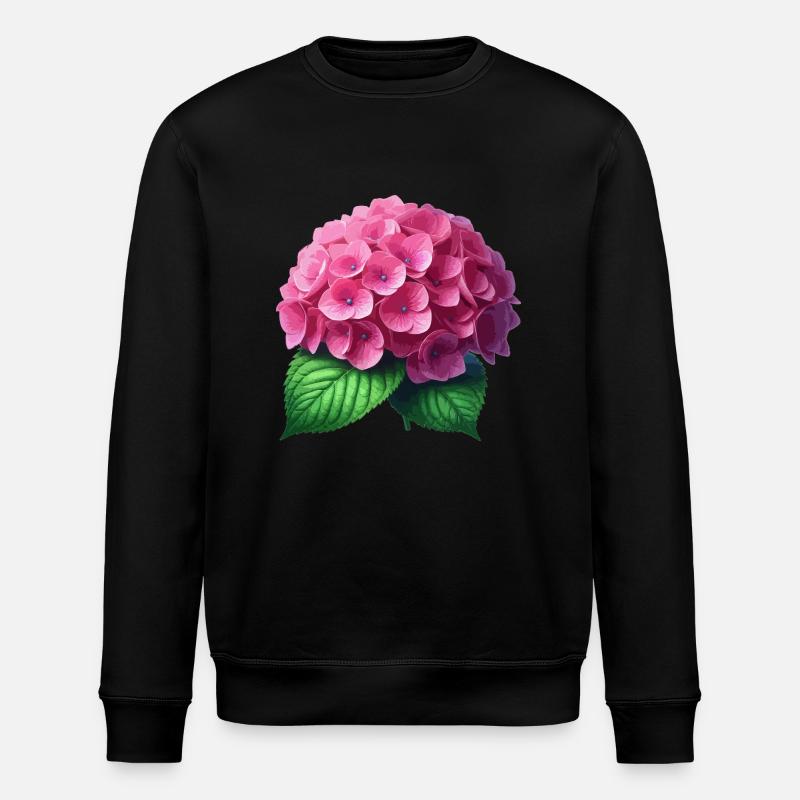 Hydrangea pink - Stanley/Stella ROLLER Unisex Organic Sweatshirt - black