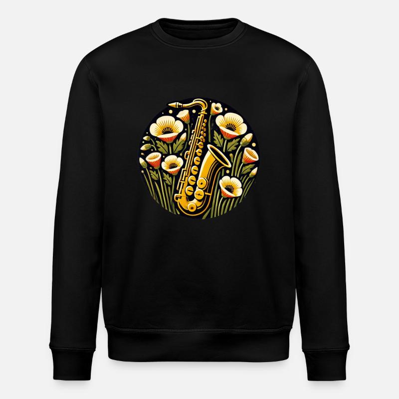 Saxophone - Stanley/Stella ROLLER Unisex Organic Sweatshirt - black