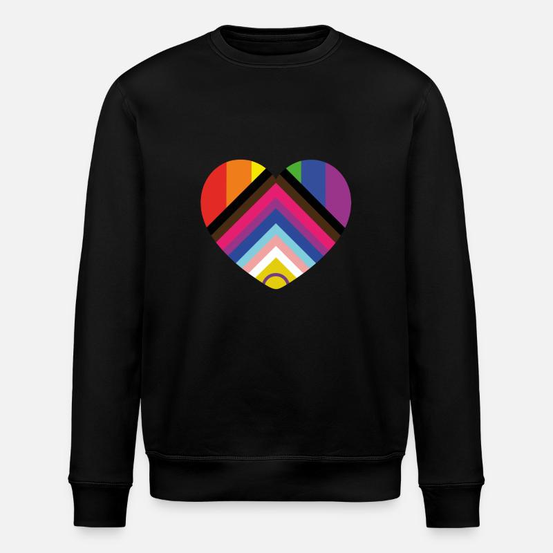 intersex inklusive progress pride Herz - Stanley/Stella Unisex Bio-Sweatshirt ROLLER - Schwarz