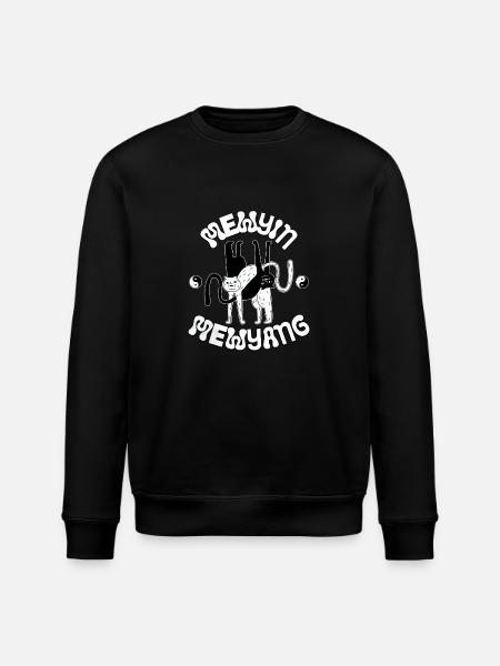 Yin Yang Cats - Stanley/Stella ROLLER Unisex Organic Sweatshirt - black
