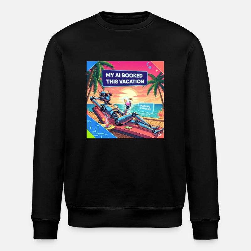 AI Paradise Vacation Robot Tee - Sweat bio ROLLER Stanley/Stella Unisexe - noir