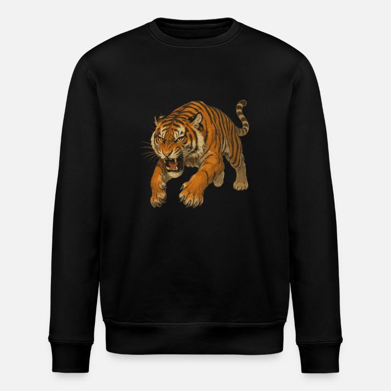 Angry Tiger - Stanley/Stella Unisex Bio-Sweatshirt ROLLER - Schwarz