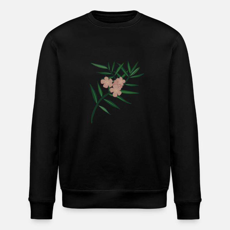 Branche de fleur de laurier-rose - Sweat bio ROLLER Stanley/Stella Unisexe - noir