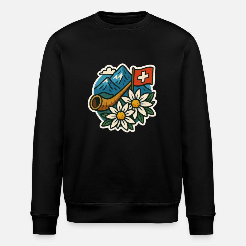 Schweizer tradition - Stanley/Stella Unisex Bio-Sweatshirt ROLLER - Schwarz