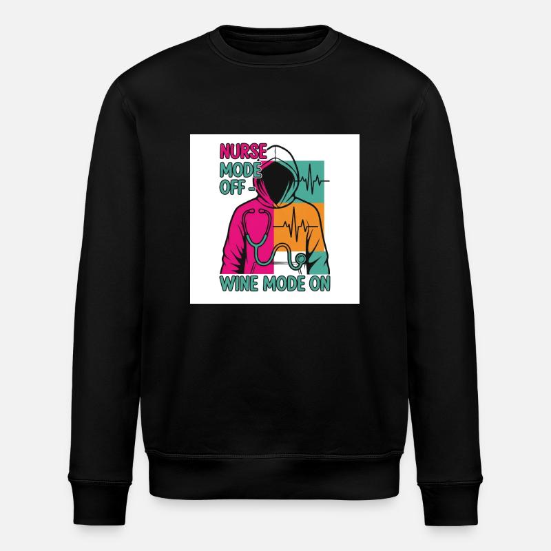Nurse off Duty wine - Stanley/Stella ROLLER Unisex Organic Sweatshirt - black