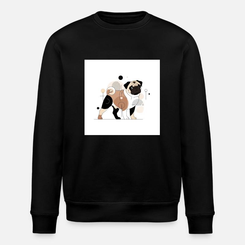 Mops - Stanley/Stella Unisex Bio-Sweatshirt ROLLER - Schwarz
