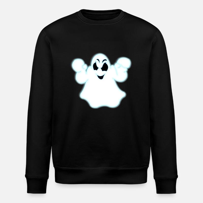 Glowing Halloween Ghost - Stanley/Stella ROLLER Unisex Organic Sweatshirt - black