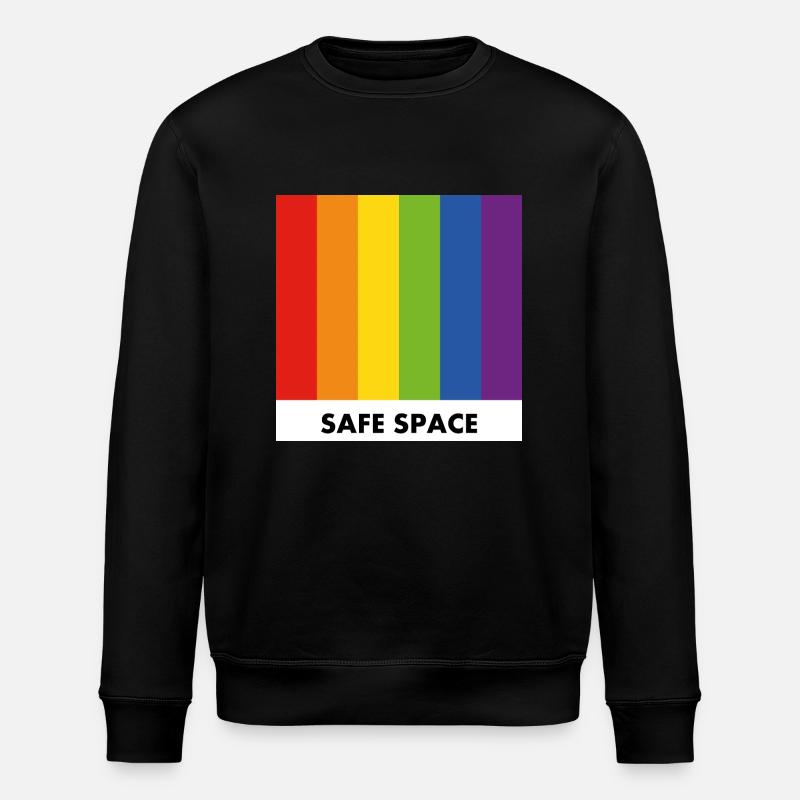 Safe Space Pride Allyship - Stanley/Stella ROLLER Unisex Organic Sweatshirt - black