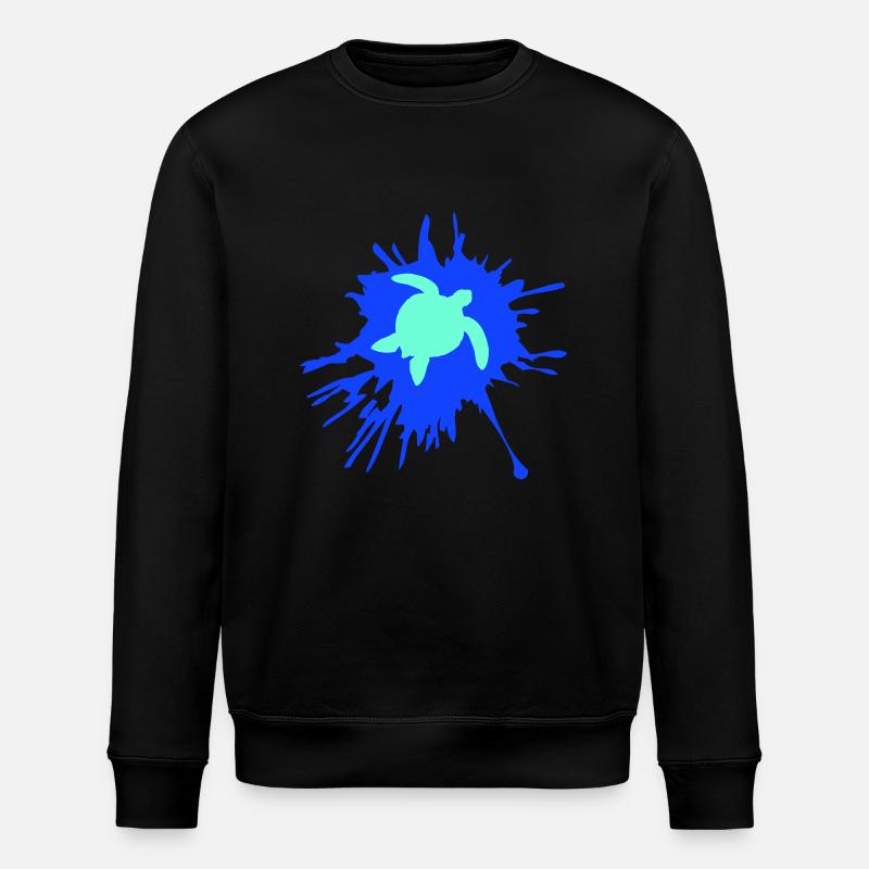 Water turtle paint splash drops - Stanley/Stella ROLLER Unisex Organic Sweatshirt - black