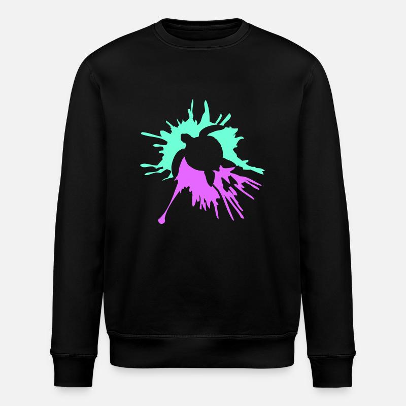 Water turtle paint splash drops - Stanley/Stella ROLLER Unisex Organic Sweatshirt - black